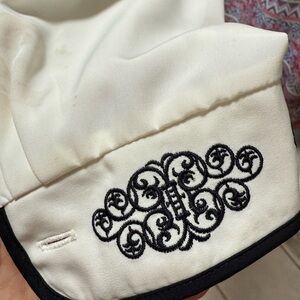 White Shirt with Black Embroidery
